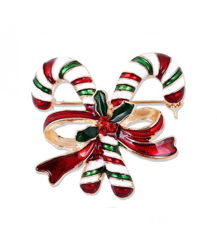SB401 - Christmas Candy Kane Saree Brooch
